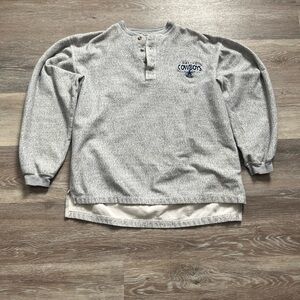 Gray Cowboys Henley Sweatshirt